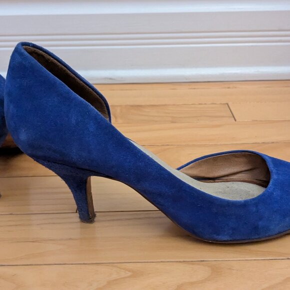 Aldo Blue Suede Heels - Picture 3 of 6
